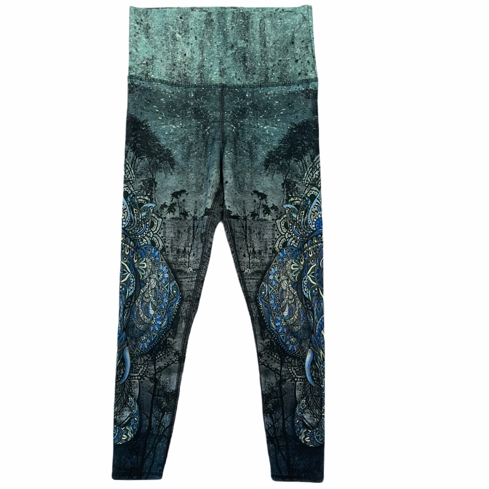 Evolution and Creation Blue and Green Leggings